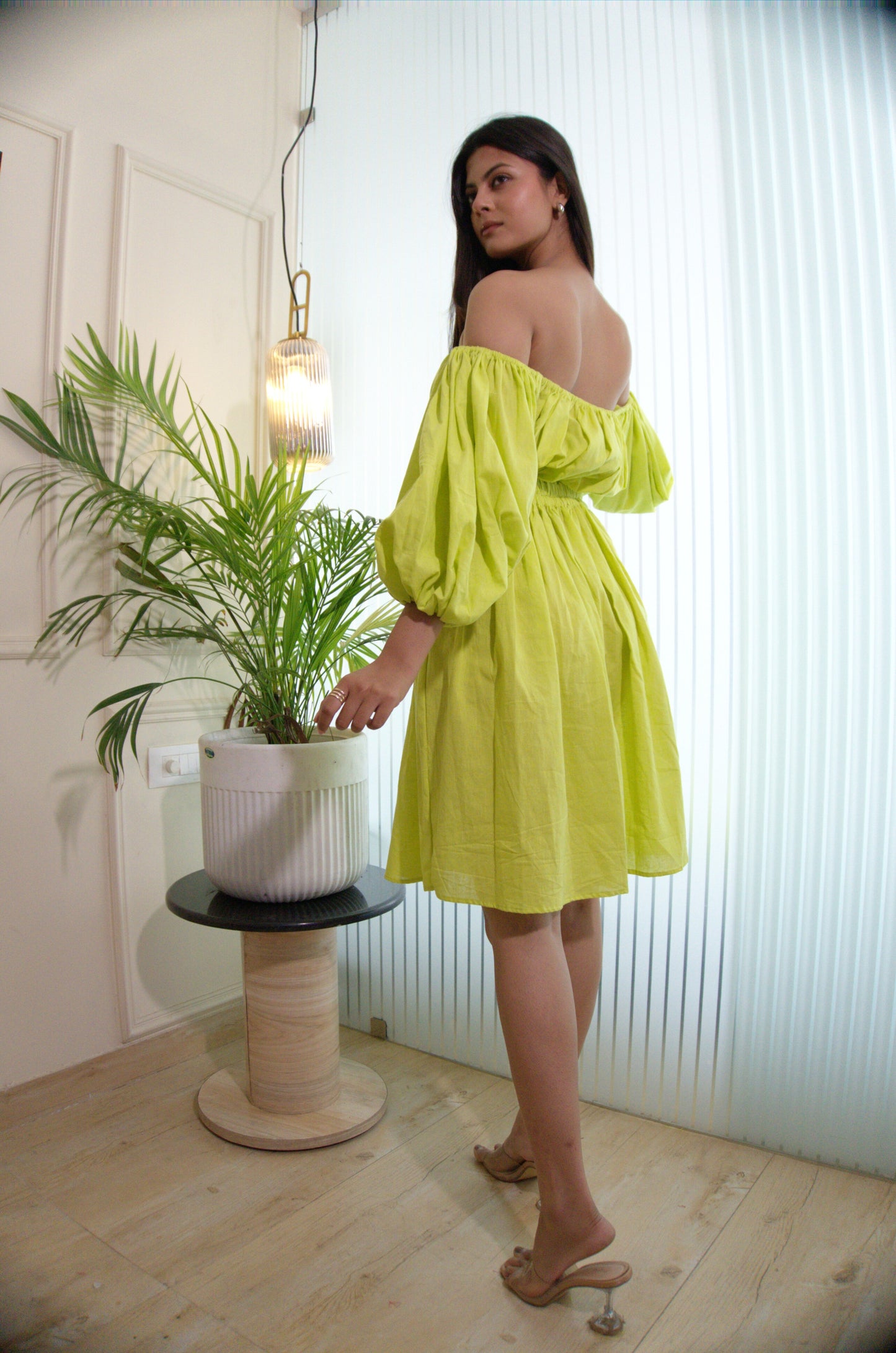 Green Off Shoulder Dress