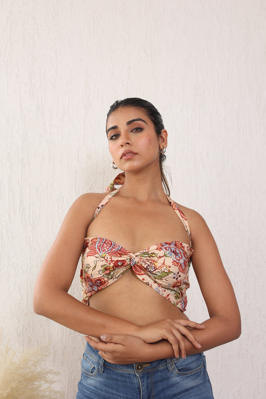 Printed Bandeau top