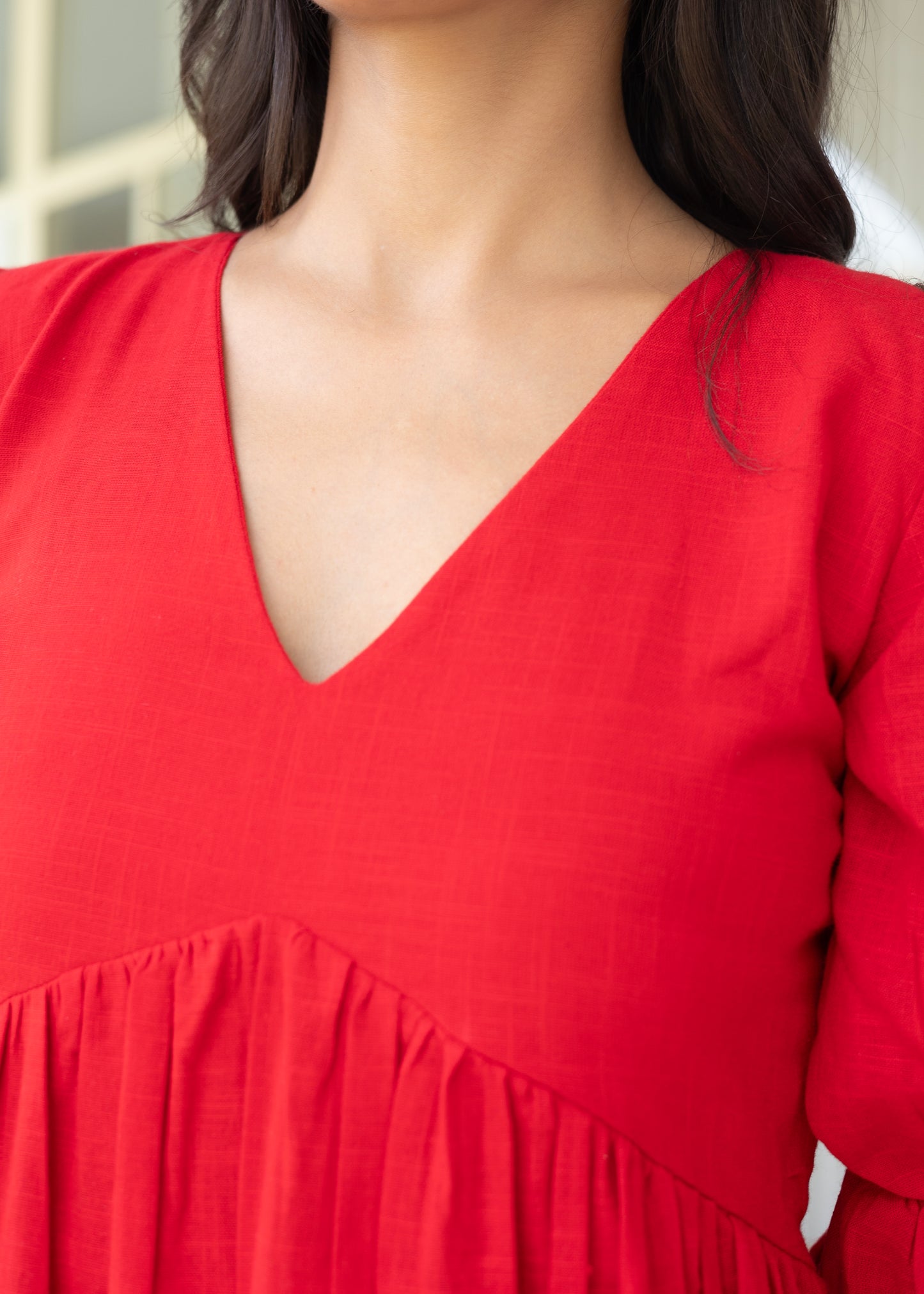 Red  midi dress