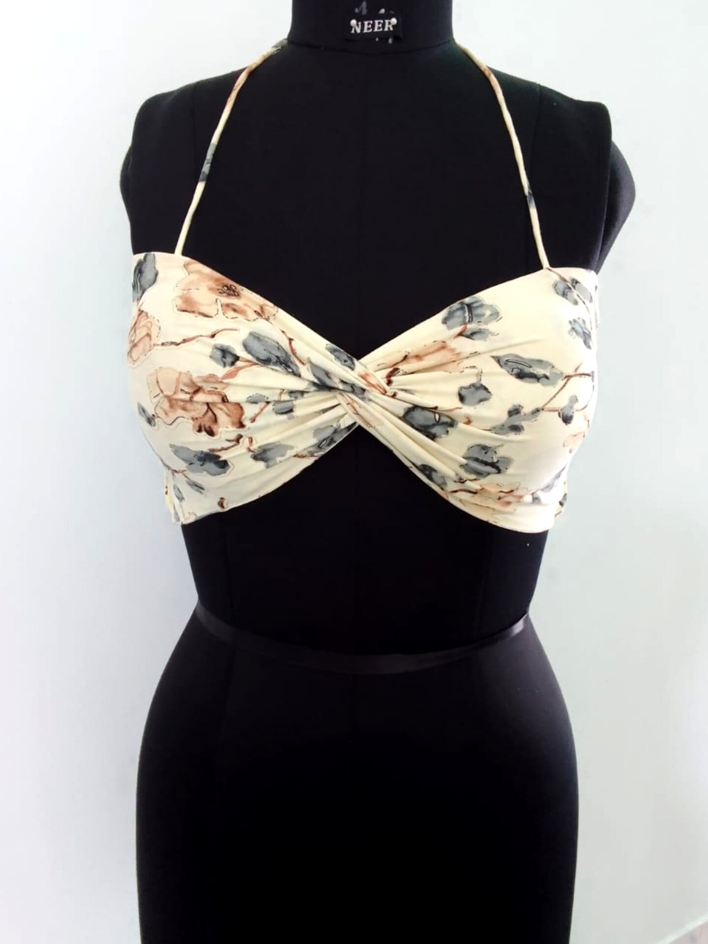 Printed bandeau top