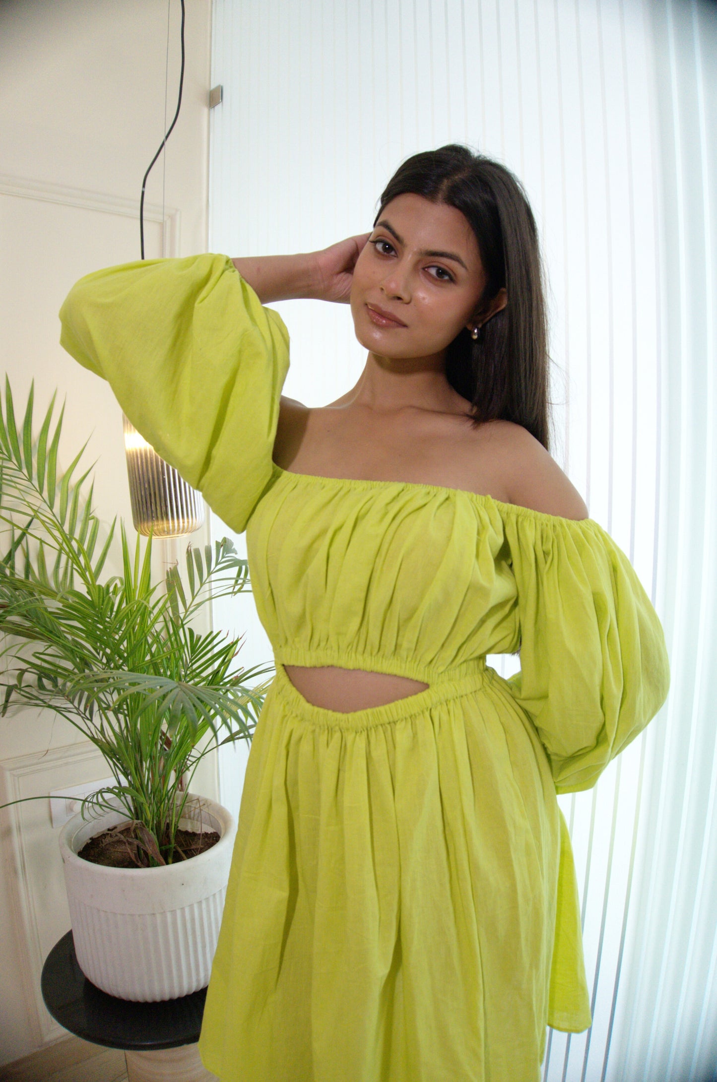 Green Off Shoulder Dress